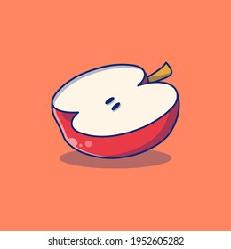 Vector Fresh Apple Fruit Icon. Flat Fresh Apple Fruit icon. Flat design vector illustration for web banner, web and mobile, infographics. Vector Fresh Apple Fruit icon graphic.