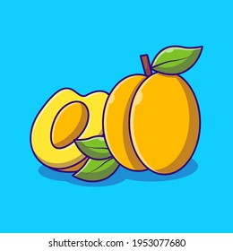 Vector Fresh Apricot Fruit Icon. Flat Fresh Apricot Fruit icon. Flat design vector illustration for web banner, web and mobile, infographics. Vector Fresh Apricot Fruit icon graphic.