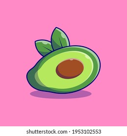 Vector Fresh Avocado Fruit Icon. Flat Fresh Avocado Fruit icon. Flat design vector illustration for web banner, web and mobile, infographics. Vector Fresh Avocado Fruit icon graphic.