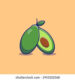 Icono de fruta de aguacate fresco vectorial. Icono plano de la fruta de aguacate fresco. Ilustración vectorial de diseño plano para banner web, web y móvil, infografías. Icono de "Vector Fresh Aguacate Fruit".