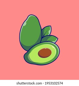 Vector Fresh Avocado Fruit Icon. Flat Fresh Avocado Fruit icon. Flat design vector illustration for web banner, web and mobile, infographics. Vector Fresh Avocado Fruit icon graphic.