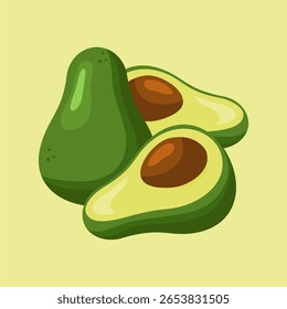 vector fresh avocado illustration hand drawn