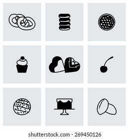 Vector Fresh bakery icon set on grey background