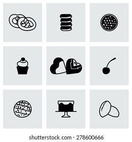 Vector Fresh bakery icon set on grey background