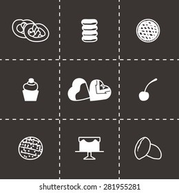 Vector Fresh bakery icon set on black background