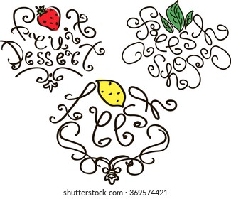 Vector fresh bar logo. Drink, cocktailes, fresh and smoothie label, badge and design element. Lemon fresh, Strawberry dessert