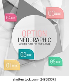 Vector fresh business abstract infographics on 3d triangular background