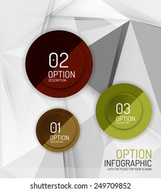 Vector fresh business abstract infographics on 3d triangular background
