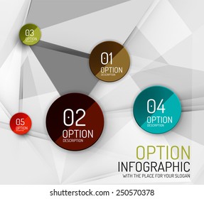 Vector fresh business abstract infographics on 3d triangular background
