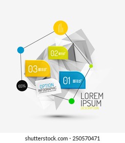 Vector fresh business abstract infographics on 3d triangular background