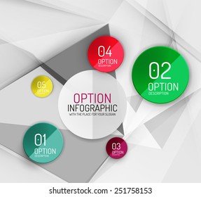 Vector fresh business abstract infographics on 3d triangular background