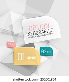 Vector fresh business abstract infographics on 3d triangular background