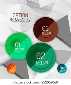 Vector fresh business abstract infographics on 3d triangular background