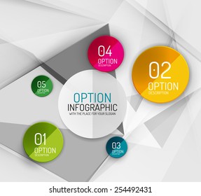 Vector fresh business abstract infographics on 3d triangular background