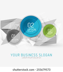 Vector fresh business abstract infographics on 3d triangular background