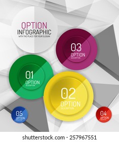 Vector fresh business abstract infographics on 3d triangular background