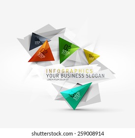 Vector fresh business abstract infographics on 3d triangular background