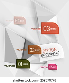 Vector fresh business abstract infographics on 3d triangular background