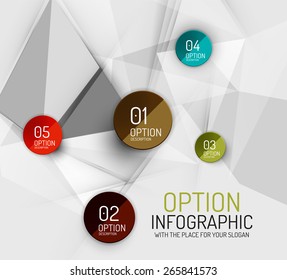 Vector fresh business abstract infographics on 3d triangular background