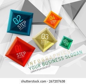 Vector fresh business abstract infographics on 3d triangular background