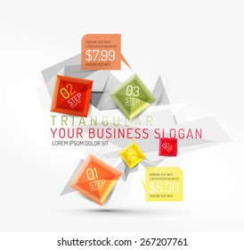 Vector fresh business abstract infographics on 3d triangular background