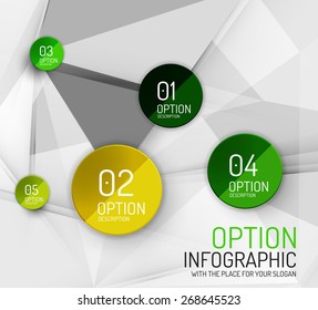 Vector fresh business abstract infographics on 3d triangular background