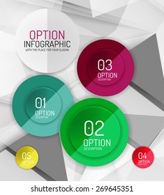 Vector fresh business abstract infographics on 3d triangular background