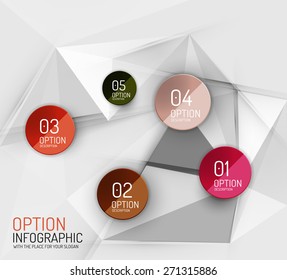 Vector fresh business abstract infographics on 3d triangular background