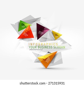 Vector fresh business abstract infographics on 3d triangular background
