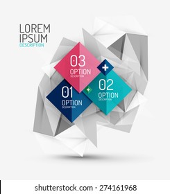 Vector fresh business abstract infographics on 3d triangular background