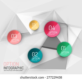 Vector fresh business abstract infographics on 3d triangular background
