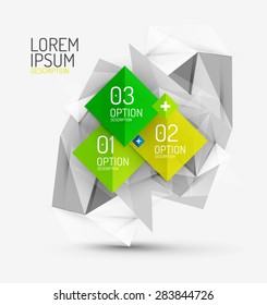 Vector fresh business abstract infographics on 3d triangular background