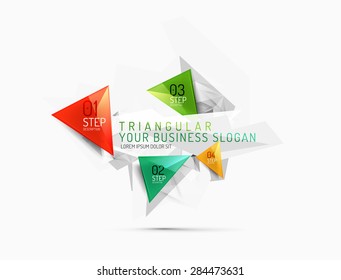 Vector fresh business abstract infographics on 3d triangular background
