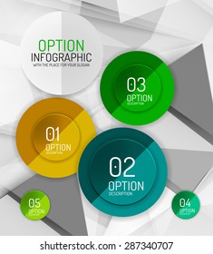 Vector fresh business abstract infographics on 3d triangular background