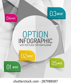 Vector fresh business abstract infographics on 3d triangular background