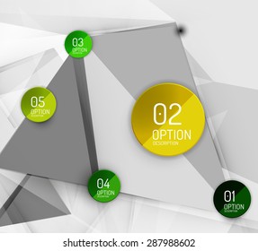 Vector fresh business abstract infographics on 3d triangular background