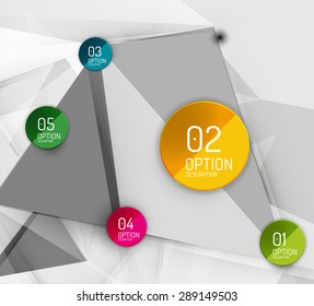 Infografías abstractas de empresas nuevas vectoras sobre fondo triangular 3d