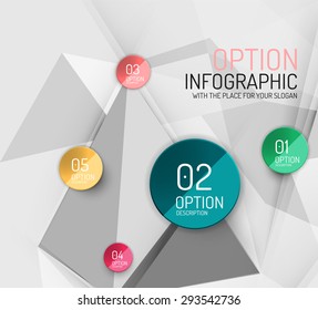 Vector fresh business abstract infographics on 3d triangular background