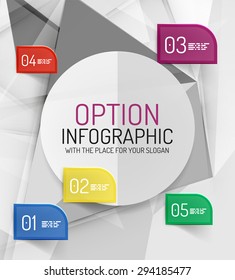 Vector fresh business abstract infographics on 3d triangular background