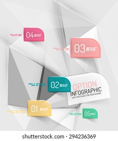 Vector fresh business abstract infographics on 3d triangular background