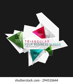 Vector fresh business abstract infographics on 3d triangular background