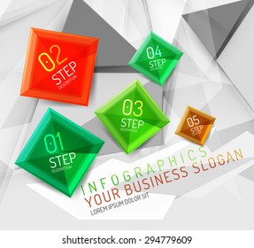 Infografías abstractas de empresas nuevas vectoras sobre fondo triangular 3d