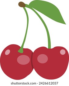 vector fresh cherry fruit healthy illustration