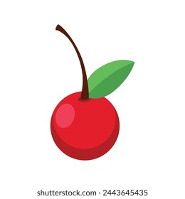 vector fresh cherry fruit healthy on white background.