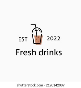 vector fresh drink design concept, drink logo symbol.