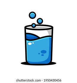 diseño de ilustraciones de bebidas frescas vectoriales. El agua potable con contorno es apta para pegatinas, íconos, mascotas, logotipos, imágenes prediseñadas y otros fines gráficos
