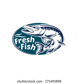 Vector  fresh fish market  label, logo for your design