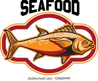 vector fresh fish market logo. label for your design