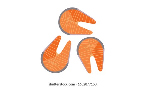 Vector fresh fish salmon sashimi