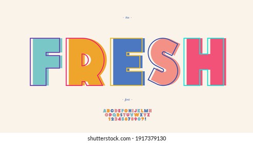 Vector fresh font bold style modern typography for infographics, motion graphics, video, promotion. 10 eps